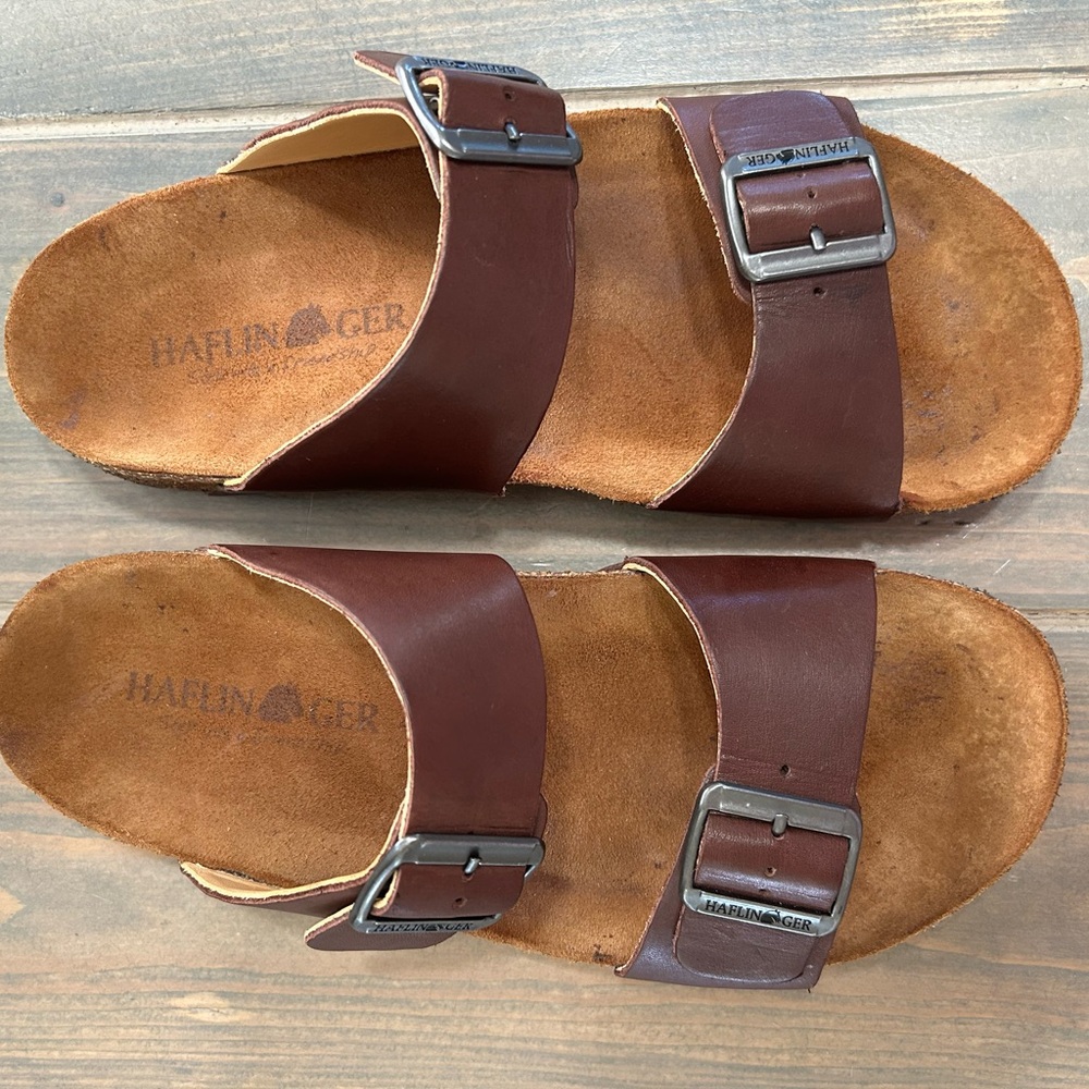 Haflinger women’s Brown Leather Sandals with Adjustable Straps